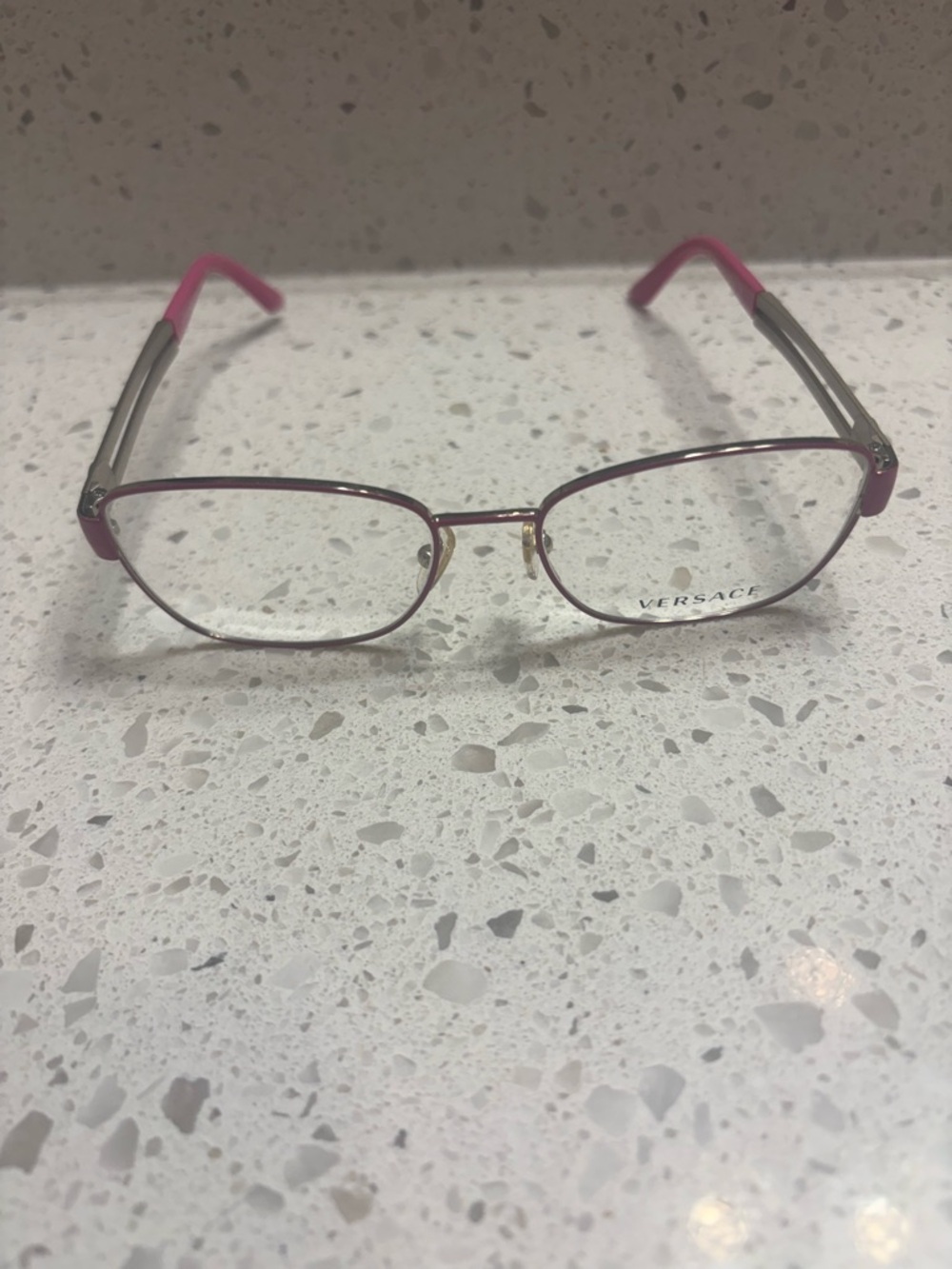 Versace Pink Metal Frame Glasses